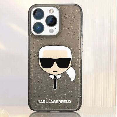 Coque Glitter Noire Karl Lagerfeld pour iPhone 13 Pro - Étui Téléphone - Publicité Coque Glitter Noire Karl Lagerfeld pour iPhone 13 Pro - Étui Téléphone - Publicité