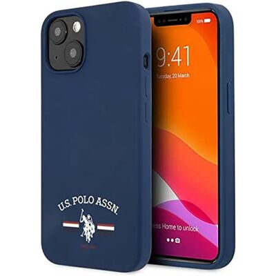 U.S. Polo Assn Logo en Silicone - Coque pour iPhone 13 mini - Bleu marine U.S. Polo Assn Logo en Silicone - Coque pour iPhone 13 mini - Bleu marine