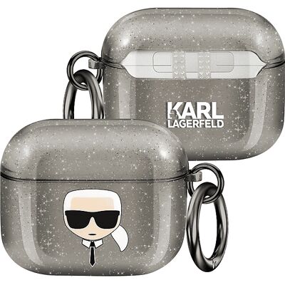 Étui AirPods 3 à Glitter Noir Karl Lagerfeld - Accessoire pour Écouteurs - Publicité Étui AirPods 3 à Glitter Noir Karl Lagerfeld - Accessoire pour Écouteurs - Publicité