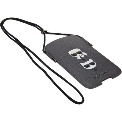 Coque de téléphone grise Saffiano Karl Lagerfeld - Collection Ikonik - Publicité Coque de téléphone grise Saffiano Karl Lagerfeld - Collection Ikonik - Publicité