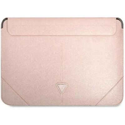 Guess 16" Laptop Sleeve PU Saffiano Triangle Metal Logo - Pink - Unisex Guess 16" Laptop Sleeve PU Saffiano Triangle Metal Logo - Pink - Unisex