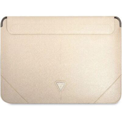 Guess 13/14 Zoll Laptop Sleeve PU Saffiano Dreieck Metalllogo - Beige Guess 13/14 Zoll Laptop Sleeve PU Saffiano Dreieck Metalllogo - Beige