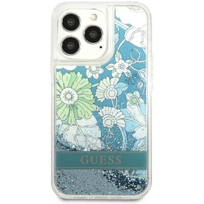 Guess iPhone 13 Pro Grün Blumen-Glitzer-Hülle Guess iPhone 13 Pro Grün Blumen-Glitzer-Hülle