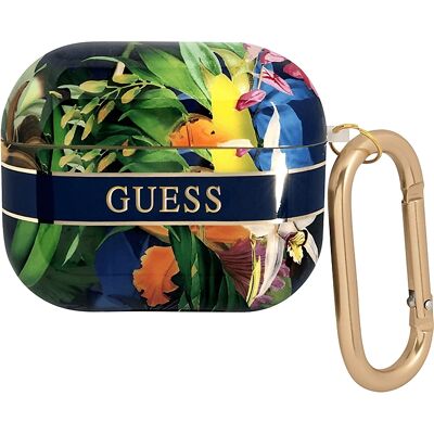 Guess AirPods 3 Blumen TPU Hülle - Blau - Kopfhörer Schutz Guess AirPods 3 Blumen TPU Hülle - Blau - Kopfhörer Schutz