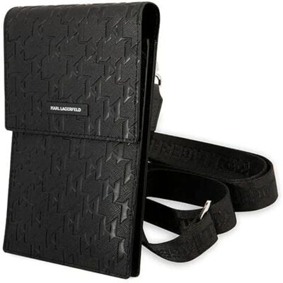Karl Lagerfeld Monogram Plate Geldbörse Telefon Tasche - Schwarz Brieftasche Telefon Tasche Karl Lagerfeld Monogram Plate Geldbörse Telefon Tasche - Schwarz Brieftasche Telefon Tasche