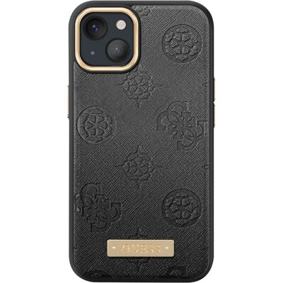 Coque Guess iPhone 13 Noir Plaque Logo MagSafe Élégante Coque Guess iPhone 13 Noir Plaque Logo MagSafe Élégante