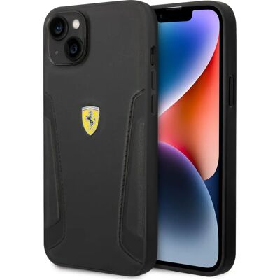 Ferrari Lederhülle für iPhone 14 Plus - Schwarz Ferrari Lederhülle für iPhone 14 Plus - Schwarz