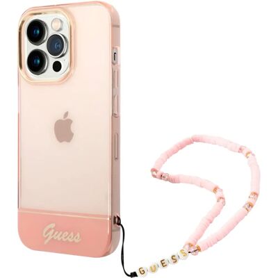 Guess iPhone 14 Pro Max Pink Translucent Pearl Hülle Guess iPhone 14 Pro Max Pink Translucent Pearl Hülle