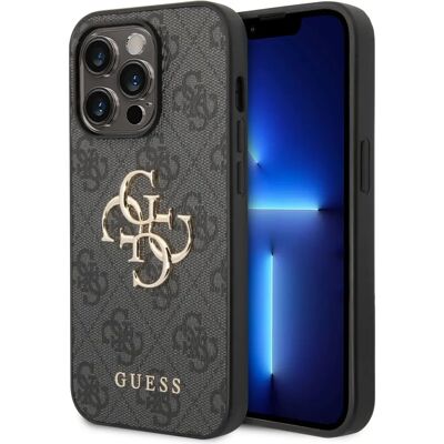 Coque Guess pour iPhone 14 Pro Max Gris Foncé avec Monogramme & Logo 4G - Publicité Coque Guess pour iPhone 14 Pro Max Gris Foncé avec Monogramme & Logo 4G - Publicité
