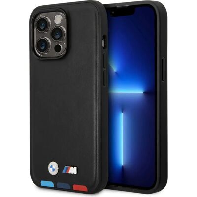 Coque en cuir BMW pour iPhone 14 Pro - Noir Coque en cuir BMW pour iPhone 14 Pro - Noir