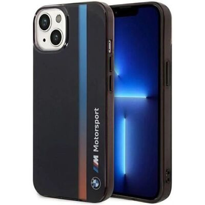Coque BMW pour iPhone 14 - Rayures Tricolores - Noir Coque BMW pour iPhone 14 - Rayures Tricolores - Noir