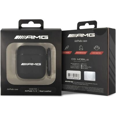 Mercedes AMG AMA2SLWK AirPods Hülle - Leder, Schwarz, für AirPods 1/2 Mercedes AMG AMA2SLWK AirPods Hülle - Leder, Schwarz, für AirPods 1/2