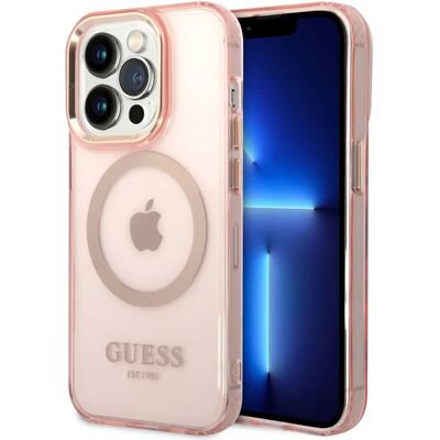 Guess Pink MagSafe Hülle für iPhone 14 Pro Max - Elegant & Passgenau Guess Pink MagSafe Hülle für iPhone 14 Pro Max - Elegant & Passgenau