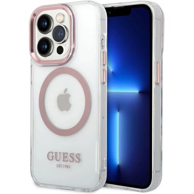 Guess iPhone 14 Pro Max Pink MagSafe Metallrahmen Hülle Guess iPhone 14 Pro Max Pink MagSafe Metallrahmen Hülle