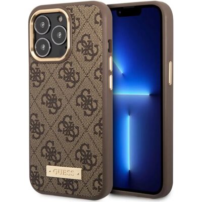 Coque Guess Modèle 4G Plaque Logo Marron Coque Guess Modèle 4G Plaque Logo Marron