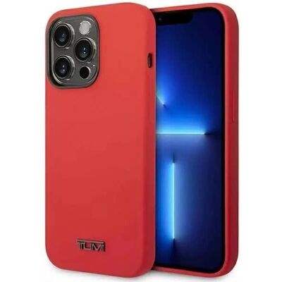 Housse en silicone liquide rouge Tumi pour iPhone 14 Pro Max - Élégance et Protection - Publicité Housse en silicone liquide rouge Tumi pour iPhone 14 Pro Max - Élégance et Protection - Publicité
