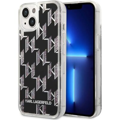 Karl Lagerfeld Monogram Liquid Glitter - Coque pour iPhone 14 Plus - Étui téléphone Karl Lagerfeld Monogram Liquid Glitter - Coque pour iPhone 14 Plus - Étui téléphone