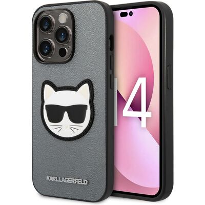 Étui Saffiano Argent pour iPhone 14 Pro Karl Lagerfeld Étui Saffiano Argent pour iPhone 14 Pro Karl Lagerfeld