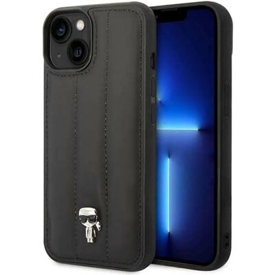 Coque Karl Lagerfeld pour iPhone 14 Cuir vegan matelassé - Noir Coque Karl Lagerfeld pour iPhone 14 Cuir vegan matelassé - Noir