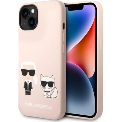 Coque en silicone liquide rose Karl Lagerfeld MagSafe pour iPhone 14 Plus Coque en silicone liquide rose Karl Lagerfeld MagSafe pour iPhone 14 Plus