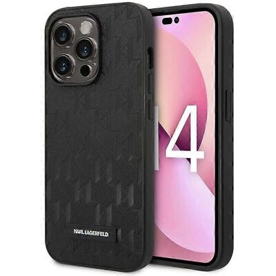 Étui en cuir Saffiano Karl Lagerfeld pour iPhone 14 Pro - Noir - Publicité Étui en cuir Saffiano Karl Lagerfeld pour iPhone 14 Pro - Noir - Publicité