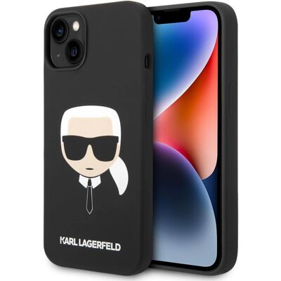 Karl Lagerfeld iPhone 14 Silikonhülle - Karl's Head - Schwarz Karl Lagerfeld iPhone 14 Silikonhülle - Karl's Head - Schwarz