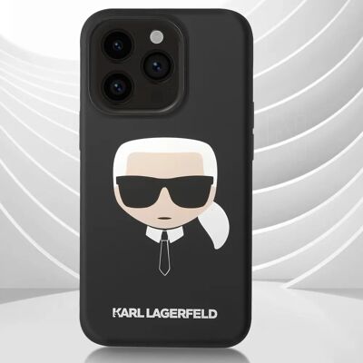 Karl Lagerfeld iPhone 14 Pro Silikonhülle - Karl’s Kopf, Schwarz Karl Lagerfeld iPhone 14 Pro Silikonhülle - Karl’s Kopf, Schwarz