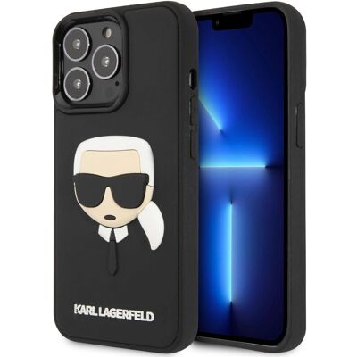 Karl Lagerfeld iPhone 14 Pro Max Hülle - Gummi, Erhöhte Kanten, Schwarz Karl Lagerfeld iPhone 14 Pro Max Hülle - Gummi, Erhöhte Kanten, Schwarz