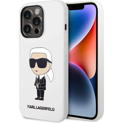 Karl Lagerfeld iPhone 14 Liquid Silicone Hülle - Weiß - Smartphone Hülle Karl Lagerfeld iPhone 14 Liquid Silicone Hülle - Weiß - Smartphone Hülle
