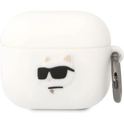 Karl Lagerfeld Airpods 3 Silikonhülle - Choupette Logo, Ring, Weiß - Kopfhörer Zubehör Karl Lagerfeld Airpods 3 Silikonhülle - Choupette Logo, Ring, Weiß - Kopfhörer Zubehör