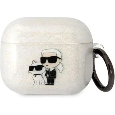 Karl Lagerfeld Airpods 3 Cover - Transparent Glitzer - Schutz & Stil Karl Lagerfeld Airpods 3 Cover - Transparent Glitzer - Schutz & Stil