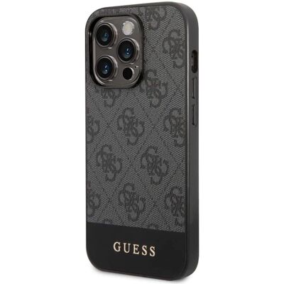 Guess Graues iPhone 14 Pro Max 4G Stripe Hülle - Schutz & Stil Guess Graues iPhone 14 Pro Max 4G Stripe Hülle - Schutz & Stil