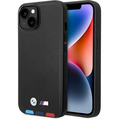 Coque BMW Leather Hot Stamp Tricolor MagSafe pour iPhone 14 Plus Coque BMW Leather Hot Stamp Tricolor MagSafe pour iPhone 14 Plus