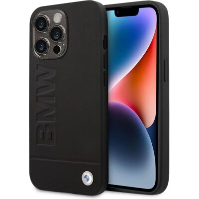 Étui BMW en Cuir avec Tampon Chauffant pour iPhone 14 Pro Max - Noir Étui BMW en Cuir avec Tampon Chauffant pour iPhone 14 Pro Max - Noir