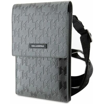 Karl Lagerfeld Smartphone Shoulder Bag - Silver Grey - Smartphone Bag Karl Lagerfeld Smartphone Shoulder Bag - Silver Grey - Smartphone Bag