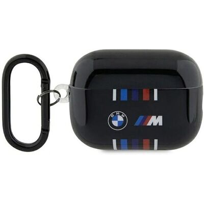 Étui BMW BMAP222SWTK pour AirPods Pro - Noir, Lignes Colorées Multiples - Sportif Étui BMW BMAP222SWTK pour AirPods Pro - Noir, Lignes Colorées Multiples - Sportif