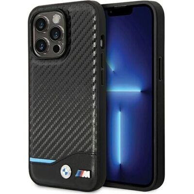 Étui BMW en cuir et carbone pour iPhone 13 Pro Max - Noir Étui BMW en cuir et carbone pour iPhone 13 Pro Max - Noir