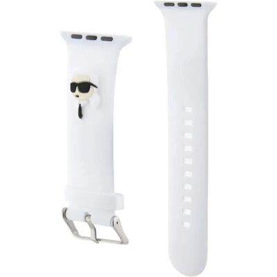 Bracelet en caoutchouc blanc 3D Karl Lagerfeld pour Apple Watch 38/40/41mm - Publicité Bracelet en caoutchouc blanc 3D Karl Lagerfeld pour Apple Watch 38/40/41mm - Publicité