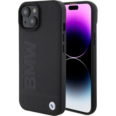 Coque BMW Leather Hot Stamp pour iPhone 15 - Noir - Étui téléphone Coque BMW Leather Hot Stamp pour iPhone 15 - Noir - Étui téléphone