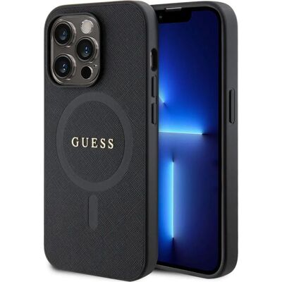Guess iPhone 15 Pro MagSafe Saffiano Lederhülle - Handyhülle Guess iPhone 15 Pro MagSafe Saffiano Lederhülle - Handyhülle