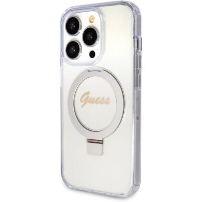 Coque Guess en silicone avec MagSafe pour iPhone 15 Pro et support à anneau Coque Guess en silicone avec MagSafe pour iPhone 15 Pro et support à anneau