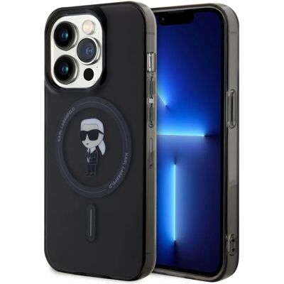 Karl Lagerfeld iPhone 15 Pro Schwarz MagSafe Hülle - Stilvoll & Schutz Karl Lagerfeld iPhone 15 Pro Schwarz MagSafe Hülle - Stilvoll & Schutz