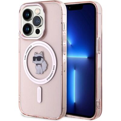 Coque Rose Karl Lagerfeld pour iPhone 15 Pro - MagSafe & Choupette Coque Rose Karl Lagerfeld pour iPhone 15 Pro - MagSafe & Choupette
