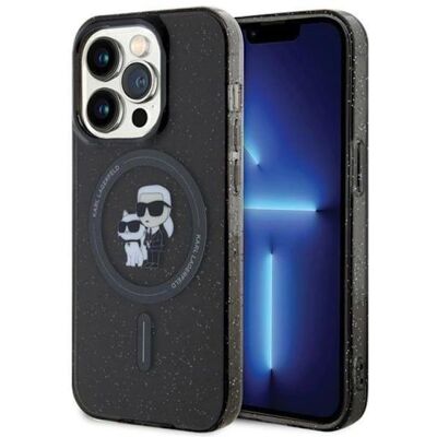 Coque dure MagSafe brillante Karl Lagerfeld pour iPhone 15 Pro - Noir Coque dure MagSafe brillante Karl Lagerfeld pour iPhone 15 Pro - Noir