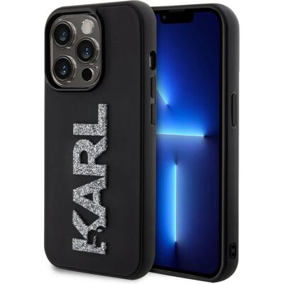Coque Karl Lagerfeld iPhone 15 Pro Max - Logo Glitter 3D Noir Coque Karl Lagerfeld iPhone 15 Pro Max - Logo Glitter 3D Noir