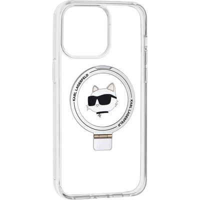 Karl Lagerfeld iPhone 15 Pro Max Weiß Ring Halter Choupette - Smartphone-Hülle Karl Lagerfeld iPhone 15 Pro Max Weiß Ring Halter Choupette - Smartphone-Hülle
