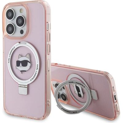 Karl Lagerfeld iPhone 15 Pro Pink Ring Stand Hülle - Smartphone Cover Karl Lagerfeld iPhone 15 Pro Pink Ring Stand Hülle - Smartphone Cover