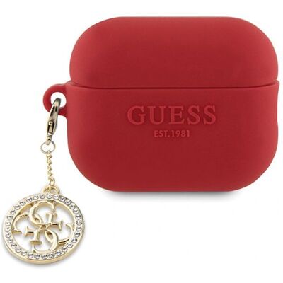 Guess AirPods Pro 2 Hülle - Rot 3D Gummi Diamant Charm - Zubehör Guess AirPods Pro 2 Hülle - Rot 3D Gummi Diamant Charm - Zubehör