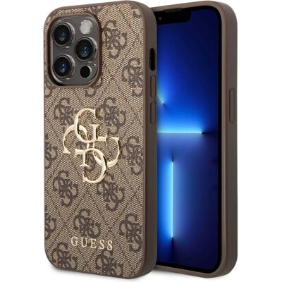 Guess GUHCP15X4GMGBR Coque dure pour iPhone 15 Pro Max - Logo métal géant - Publicité Guess GUHCP15X4GMGBR Coque dure pour iPhone 15 Pro Max - Logo métal géant - Publicité