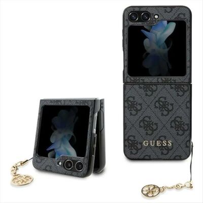 Coque Guess en Cuir Gris pour Samsung Galaxy Z Flip5 - Luxe & Style Coque Guess en Cuir Gris pour Samsung Galaxy Z Flip5 - Luxe & Style